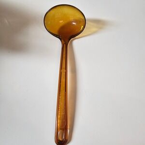 Vintage Robinson Ultratemp Amber Plastic Soup Ladle Heat Resistant Retro Utensil